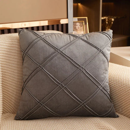 Geometric Velvet Throw Pillow Cover — styling detail