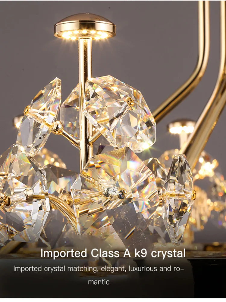 Round crystal chandelier measuring 39.4 in (100 cm) on iron
