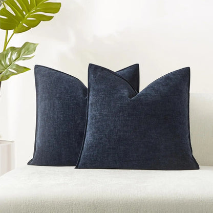 Solid Chenille Throw Pillow Cover — styling detail