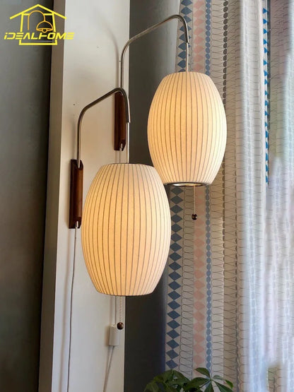 silk wall sconce, front view on white background