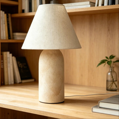 Luxury marble lamp EU plug variant in living room beside sofa setting