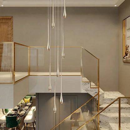 Gold branch chandelier with warm light and included wedge base LED sources