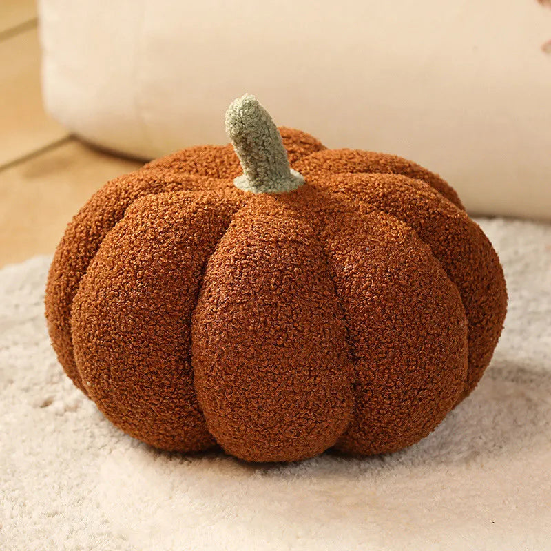 Plush Pumpkin Decorative Pillow — styling detail