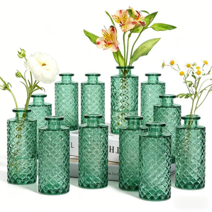 Retro Mini Glass Bud Vase Set Hydroponic Wedding | Aurelia