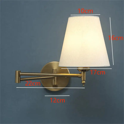 American Fabric Swing Arm Wall Sconce
