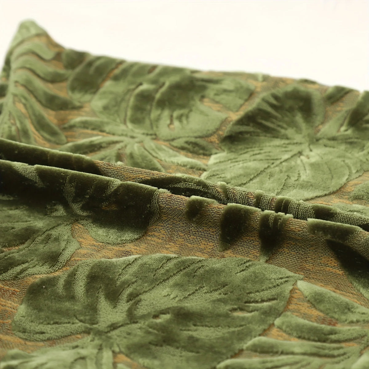 Tropical Leaf Chenille Pillow Cover — alternate view