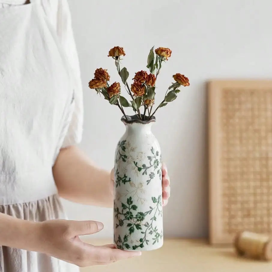 Crackle ceramic flower vase hydroponic gift birthday graduation