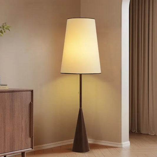 French vintage retro floor lamp in living room with warm 3-color light