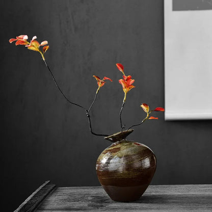 Style L Japanese stone-look vase with minimal silhouette on wood surface