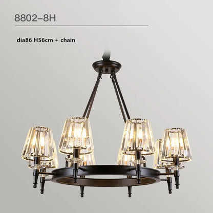 Matte Black Crystal Chandelier
