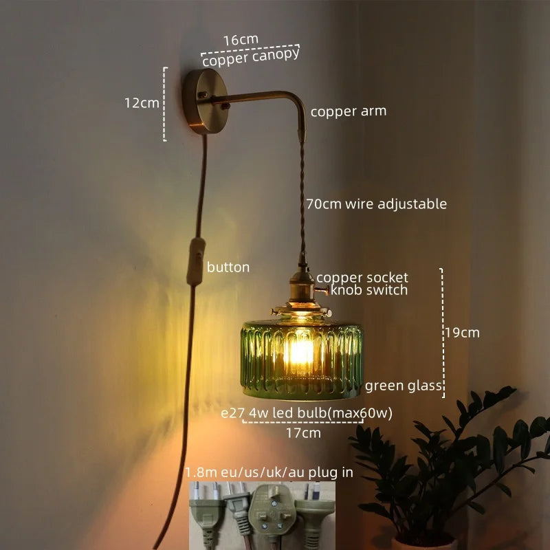 Green Copper LED Wall Sconce