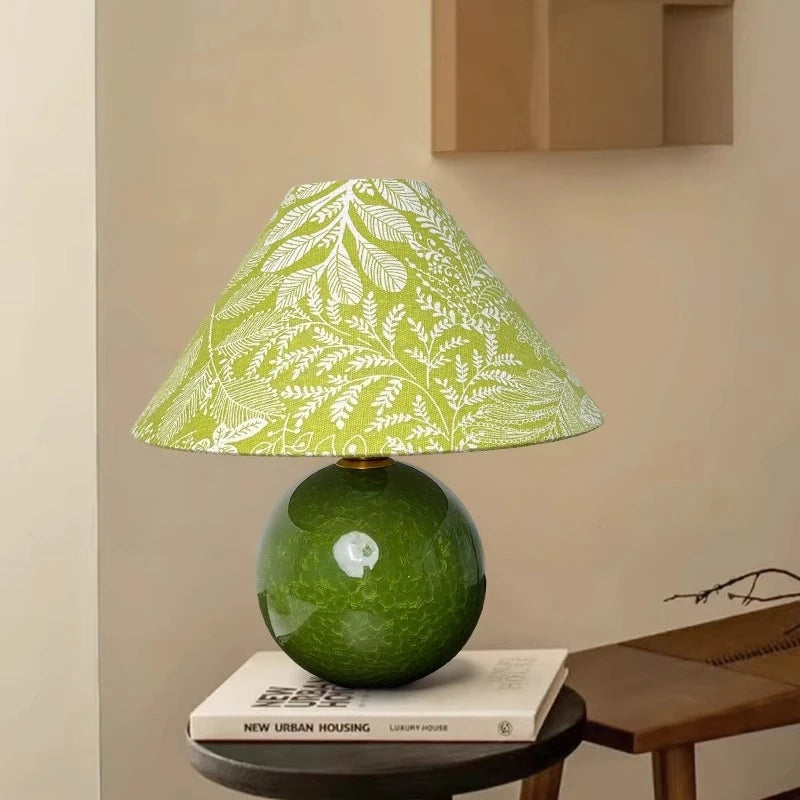 Retro inspired ceramic lamp base close-up hand-crafted form