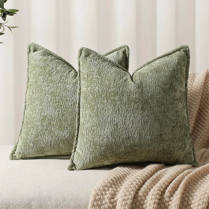 Solid Chenille Throw Pillow Cover