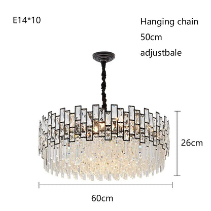 Large 47.2 in (120 cm) oval crystal chandelier in plated steel