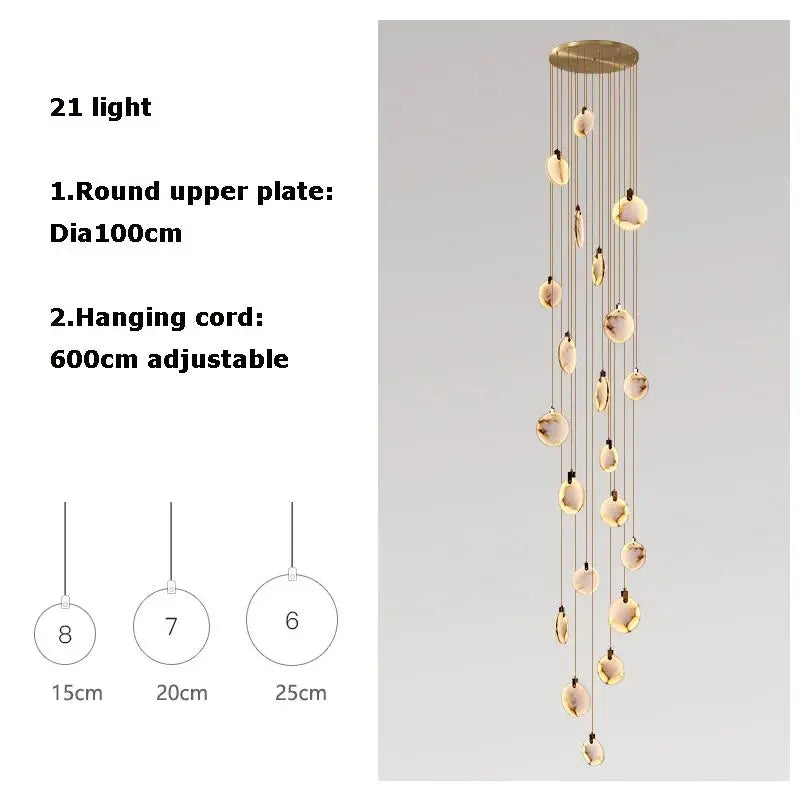 Marble Multi Rod Pendant Light