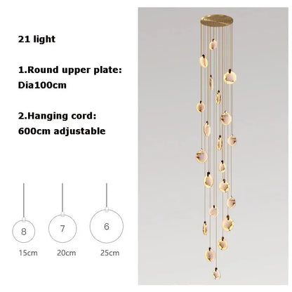 Marble Multi Rod Pendant Light