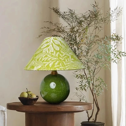 Retro American ceramic lamp shade detail showing vintage style