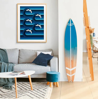 Japanese contemporary tokyo street art canvas print — full product view with size reference