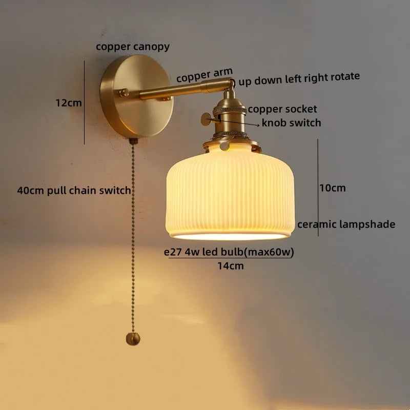Nordic LED Pull Chain Wall Sconce
