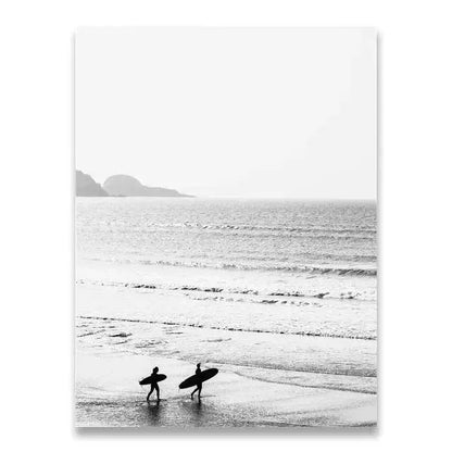 Beach Camper Van Surf Ocean Landscape Canvas Wall Art