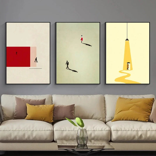 Nordic Humorous Figure Canvas Wall Art