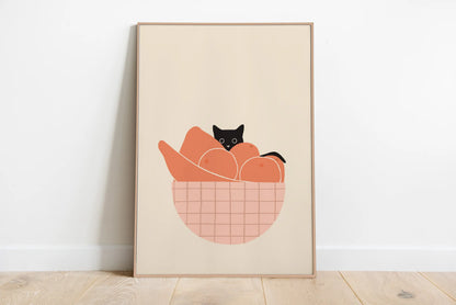 Sleepy Kitten Minimalist Canvas Wall Art Print