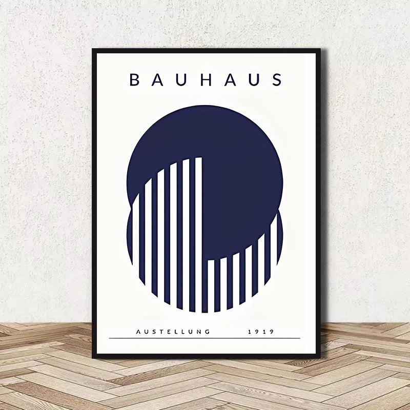 Abstract Bauhaus Geometric Line Art Canvas Wall Art