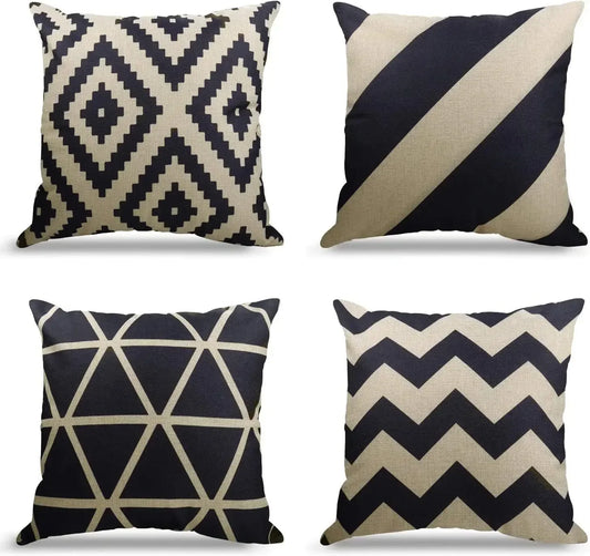 Cotton Linen Throw Pillow Cover