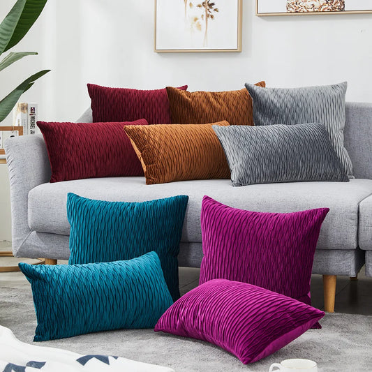 Solid Fabric Throw Pillow Cover
