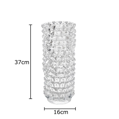 Textured Wrinkle Clear Glass Vase