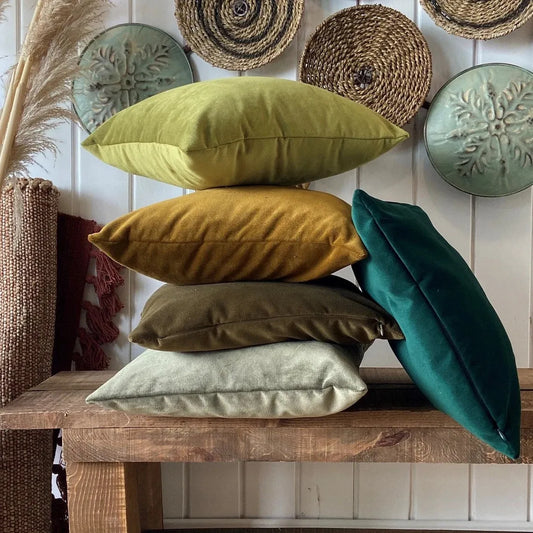 Solid Velvet Throw Pillow Cover