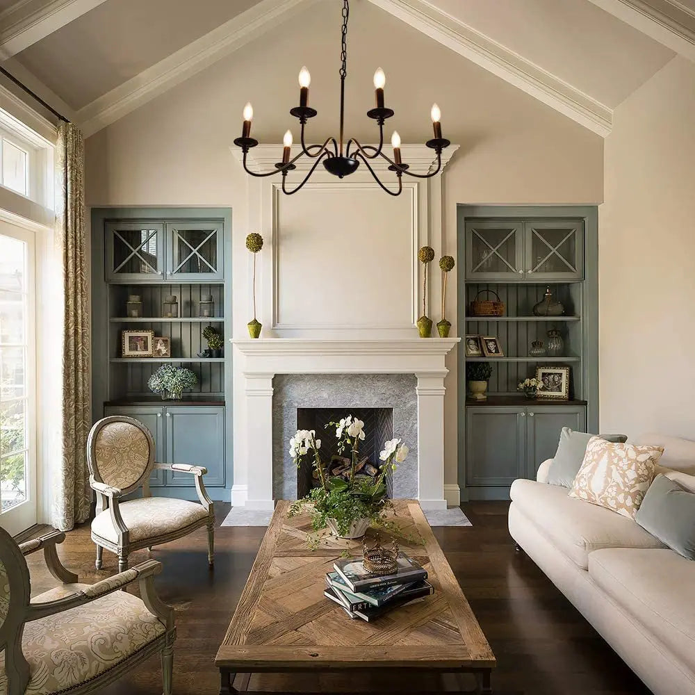 Shadeless loft chandelier with up and down light, bulbs not included