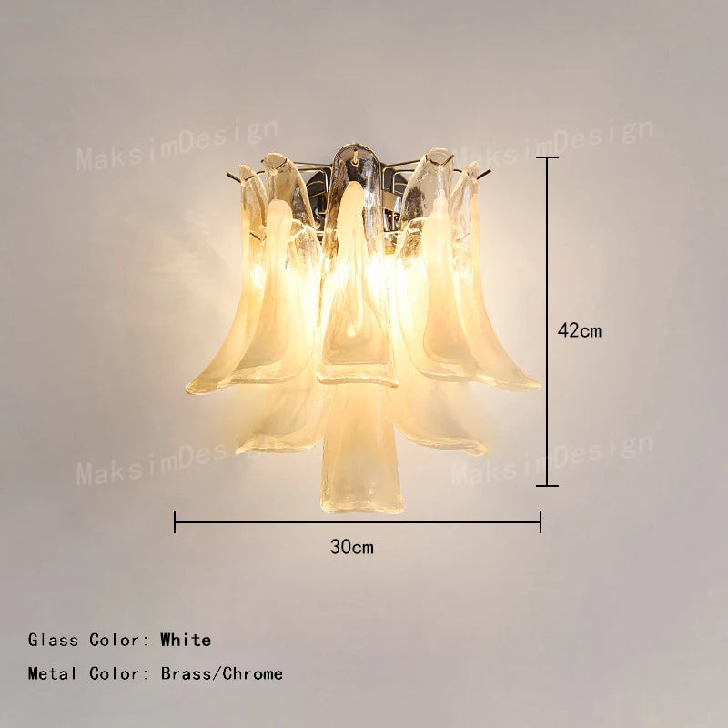 Six tier petal chandelier at 31.5 in across on a brass steel frame