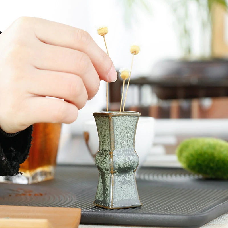 Chinese style ceramic miniature vase collection five variants