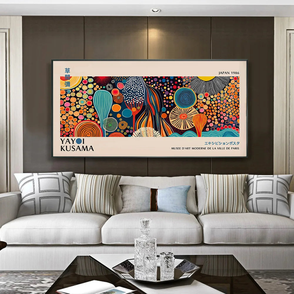 Yayoi Kusama inspired polka dot canvas wall art — alternate size option