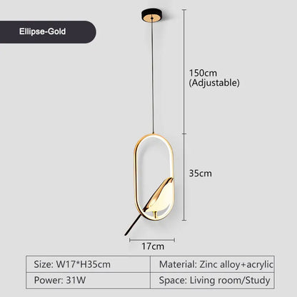 Magpie Bird LED Pendant