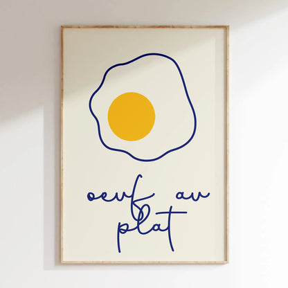 Minimalist Stick Figure Food Kitchen Canvas Wall Art