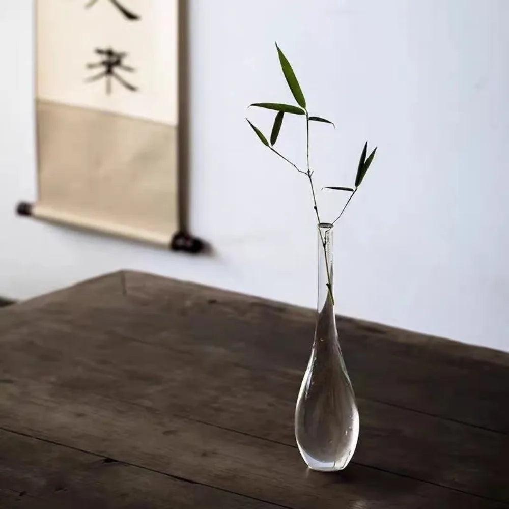 Chinese style transparent glass hydroponic vase table décor