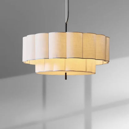 Cloth pendant chandelier at 17.7 in width for a dining table