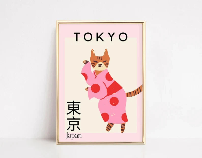 Black Piano Fortune Cat Canvas Wall Art