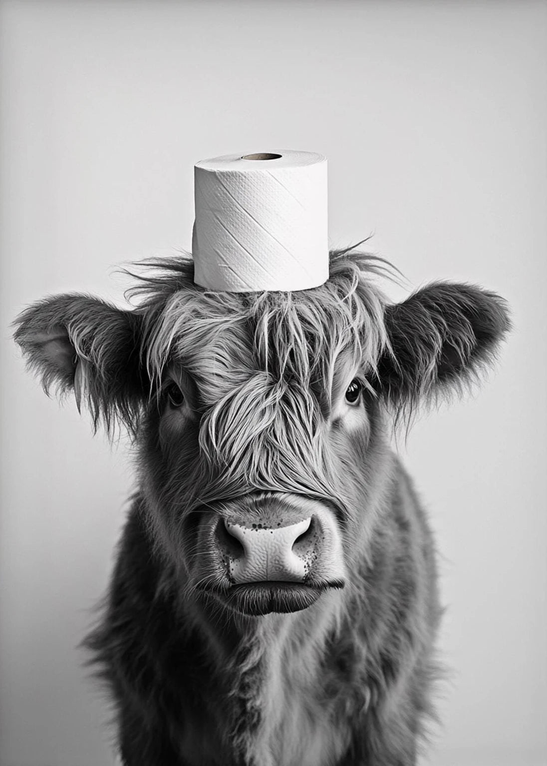 Funny Bathroom Animals Toilet Paper Canvas Wall Art