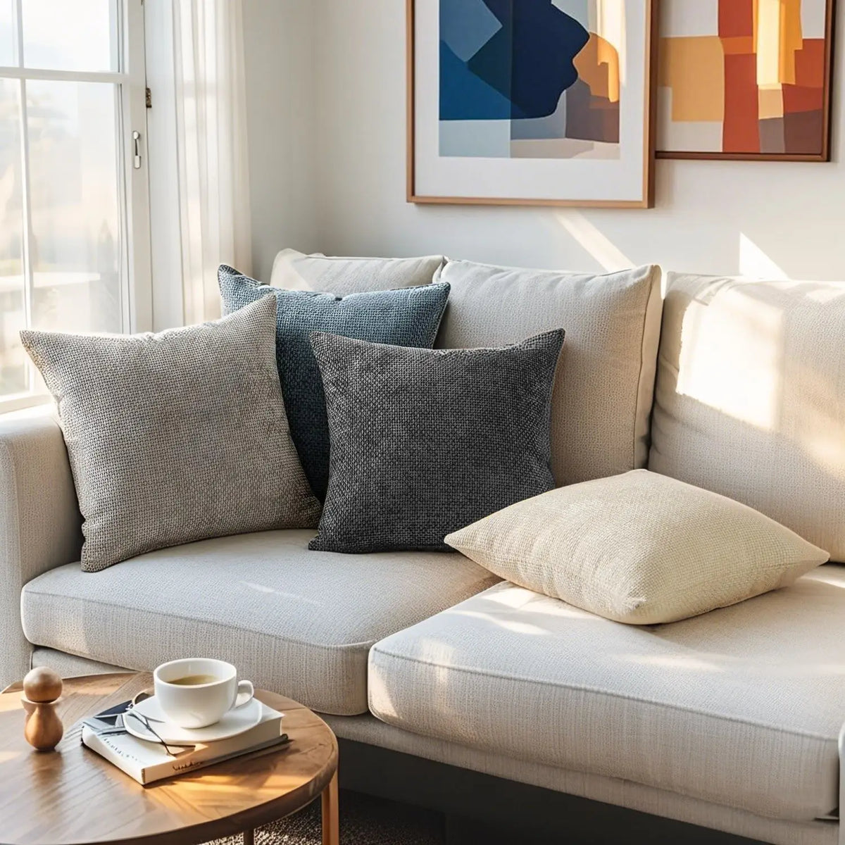 Cross-Stitch Chenille Pillow Cover — alternate view