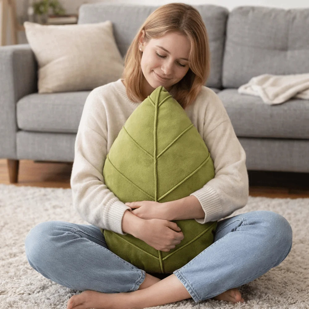 3D Leaf Shaped Decorative Pillow — detail