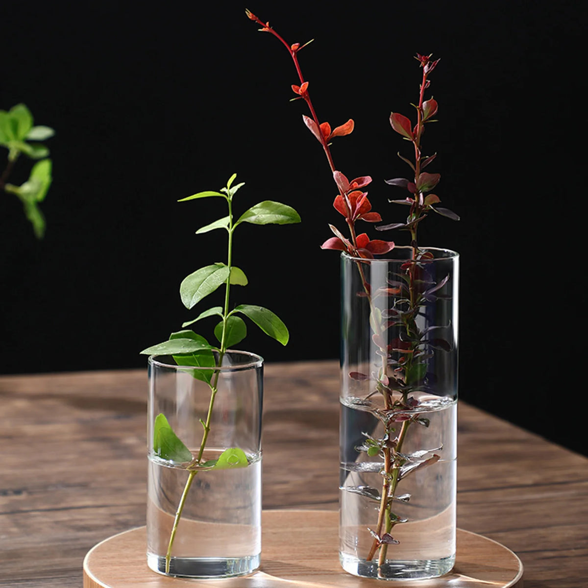 Glass cylinder vase set of multiple sizes for wedding decor