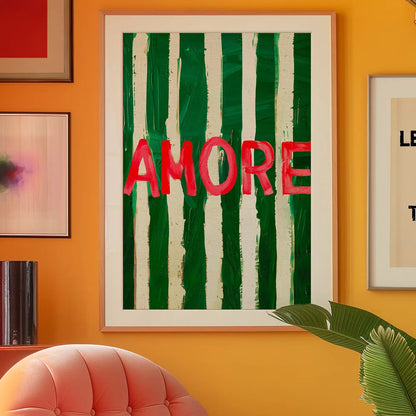 Italian Amore Wine Glass Pepper Canvas Wall Art
