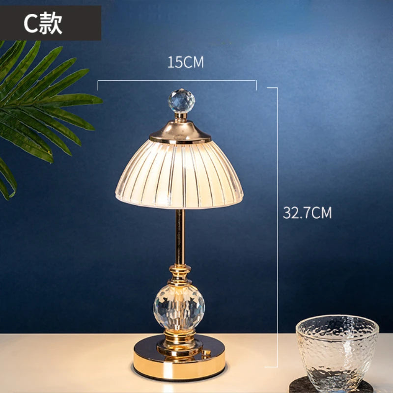 Rechargeable diamond lamp side profile showing retro silhouette