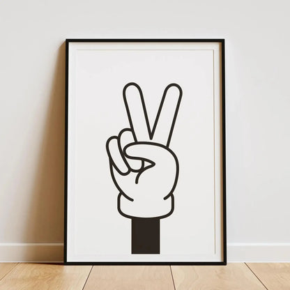 Retro Rock Hand Graphic Canvas Wall Art