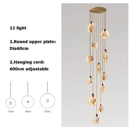 Marble Multi Rod Pendant Light