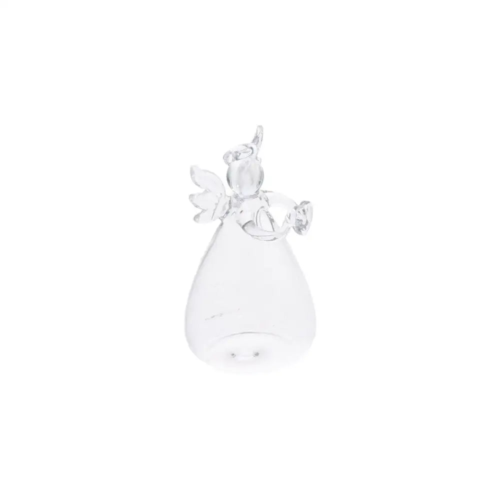 Glass angel vase wrapped with ribbon as decorative gift for home