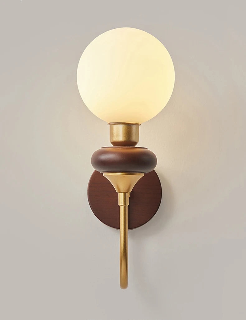 glass wall sconce, side profile showing mounting depth